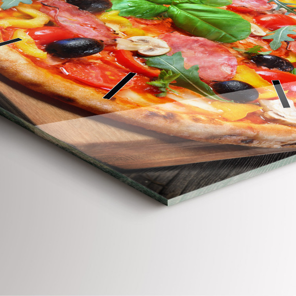 Pendule carrée en verre 'Le cœur culinaire de l''Italie'