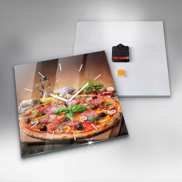 Pendule carrée en verre 'Le cœur culinaire de l''Italie'