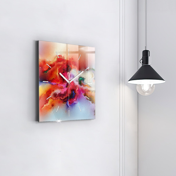 Pendule carrée en verre Peinture renversée