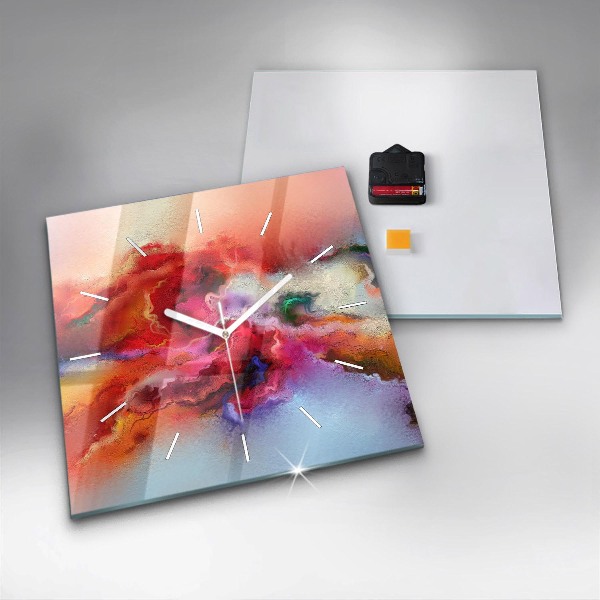Pendule carrée en verre Peinture renversée