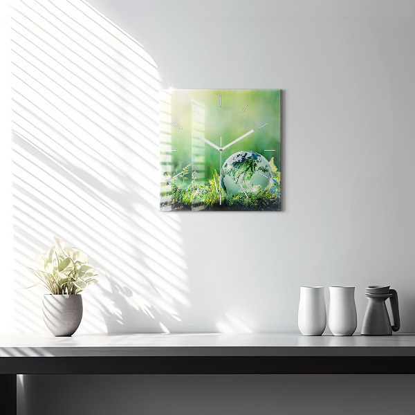 Pendule carrée en verre Globe