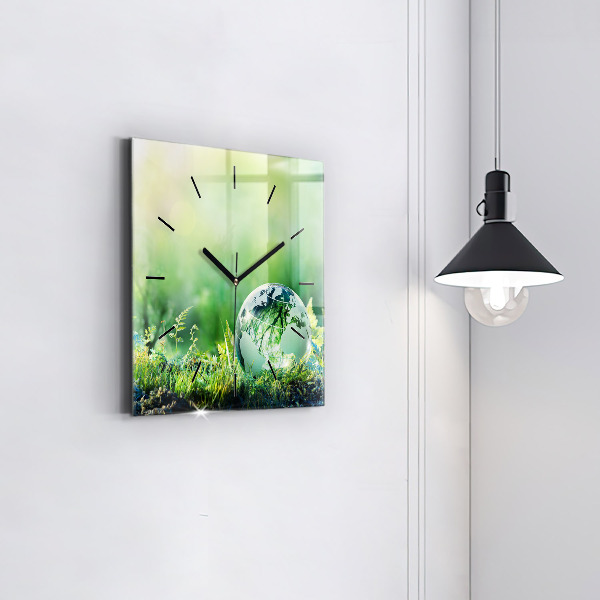 Pendule carrée en verre Globe