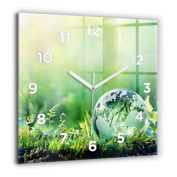 Pendule carrée en verre Globe
