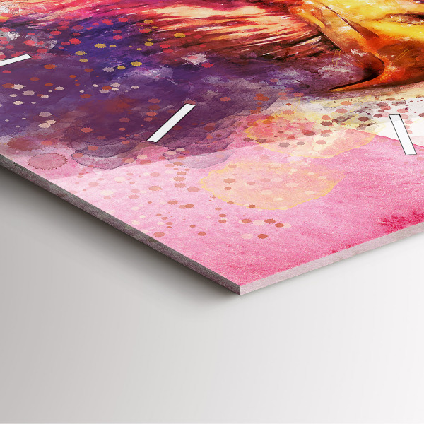 Pendule carrée en verre Aigle aquarelle