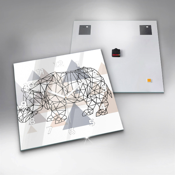 Pendule carrée en verre Motif géométrique