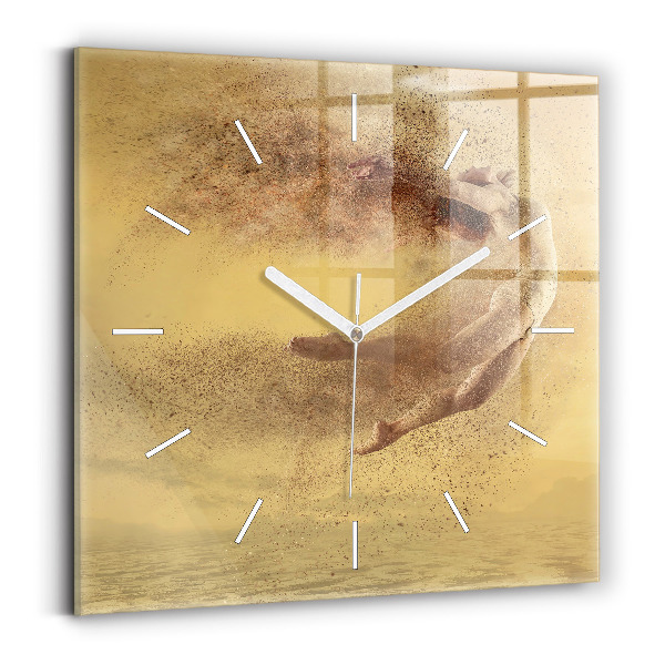 Pendule carrée en verre Femme en silhouette