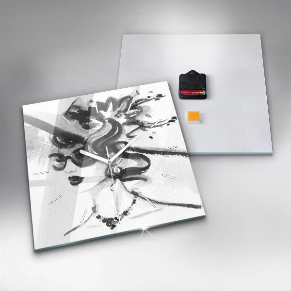 Pendule carrée en verre Femme à la mode