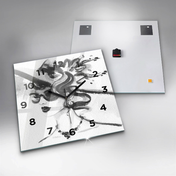 Pendule carrée en verre Femme à la mode
