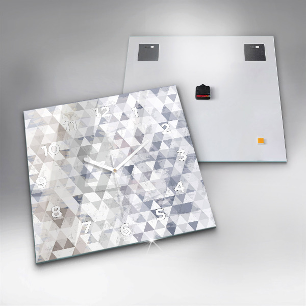 Pendule carrée en verre Motif géométrique