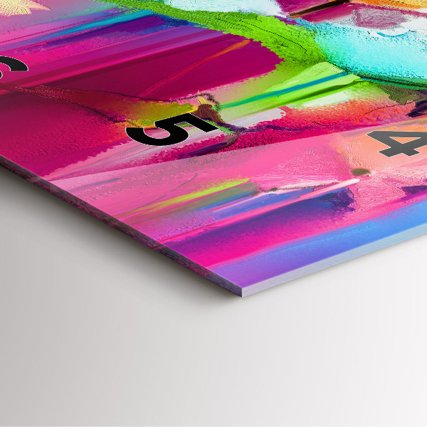 Pendule carrée en verre Fleurs abstraites