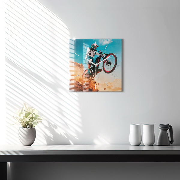 Pendule carrée en verre Cascadeur et adrénaline