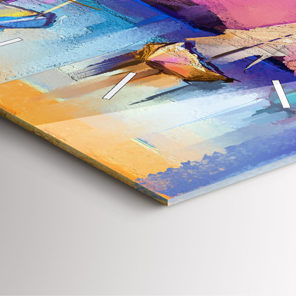 Pendule carrée en verre Paysage marin