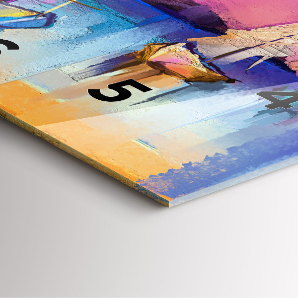 Pendule carrée en verre Paysage marin