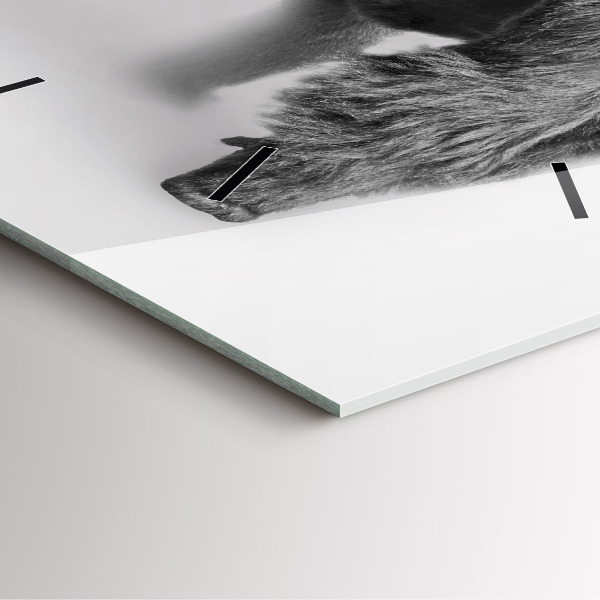 Pendule carrée en verre 'Collection d''art animalier'