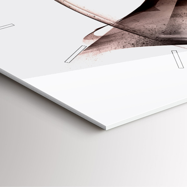 Pendule carrée en verre Profil de cheval peint