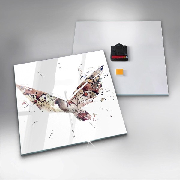 Pendule carrée en verre Vue abstraite