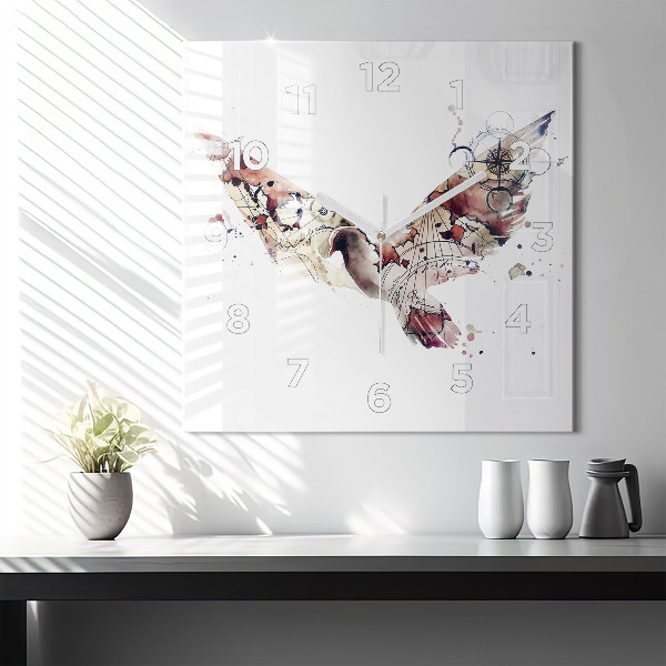 Pendule carrée en verre Vue abstraite