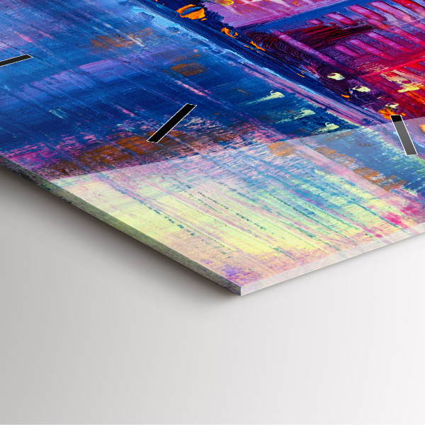 Pendule carrée en verre Abstraction de gratte-ciel