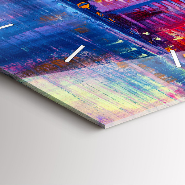 Pendule carrée en verre Abstraction de gratte-ciel