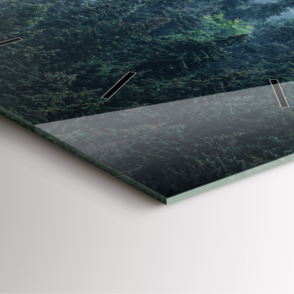 Pendule carrée en verre Paysage de montagne brumeux