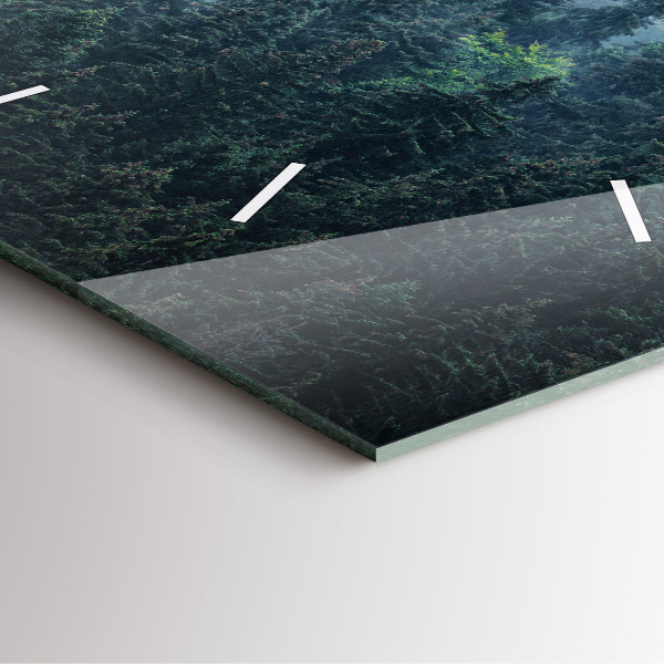 Pendule carrée en verre Paysage de montagne brumeux