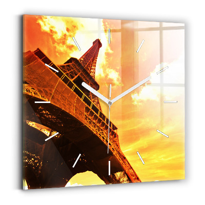 Horloge murale carrée La Tour Eiffel à Paris