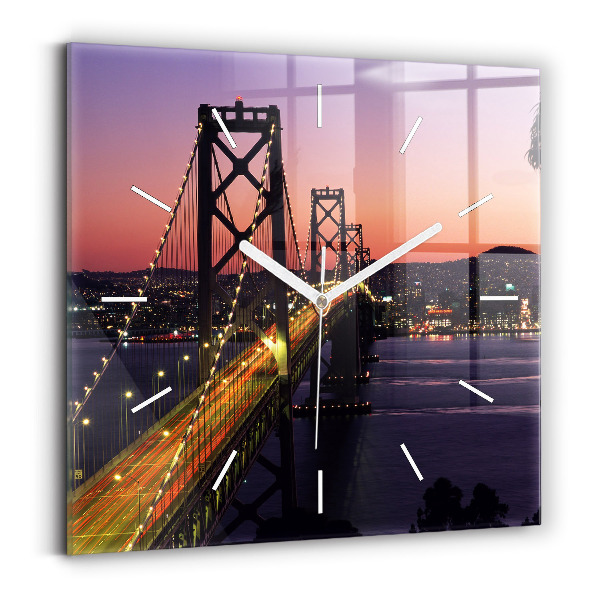 Horloge murale carrée Coucher de soleil aux États-Unis
