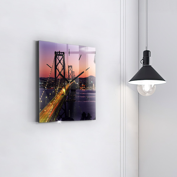 Horloge murale carrée Coucher de soleil aux États-Unis