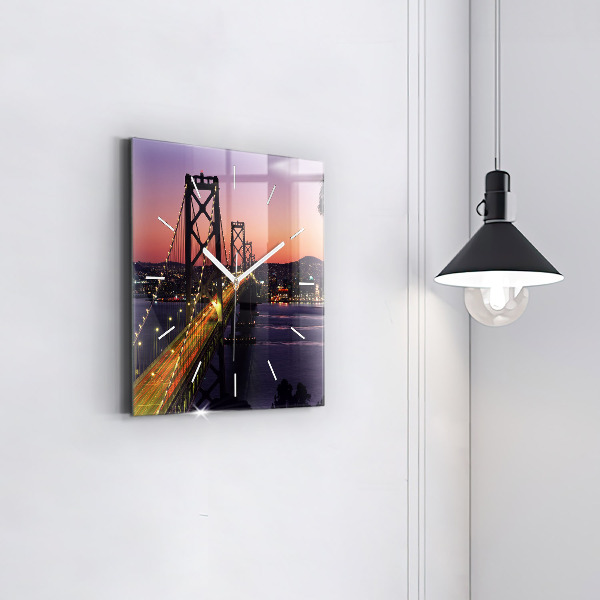 Horloge murale carrée Coucher de soleil aux États-Unis