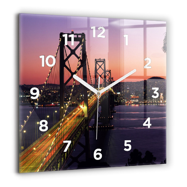 Horloge murale carrée Coucher de soleil aux États-Unis