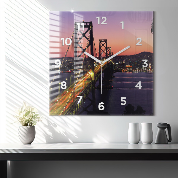 Horloge murale carrée Coucher de soleil aux États-Unis