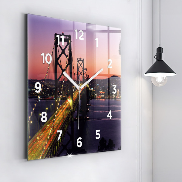 Horloge murale carrée Coucher de soleil aux États-Unis