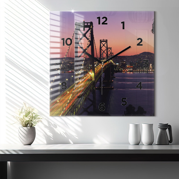 Horloge murale carrée Coucher de soleil aux États-Unis