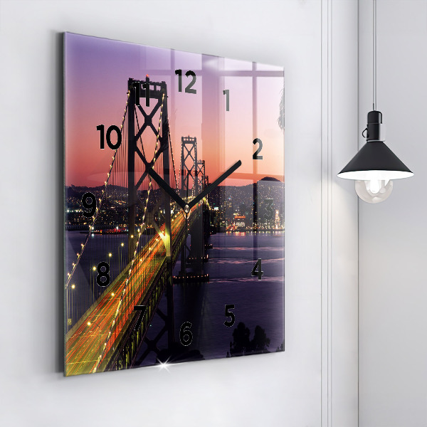 Horloge murale carrée Coucher de soleil aux États-Unis