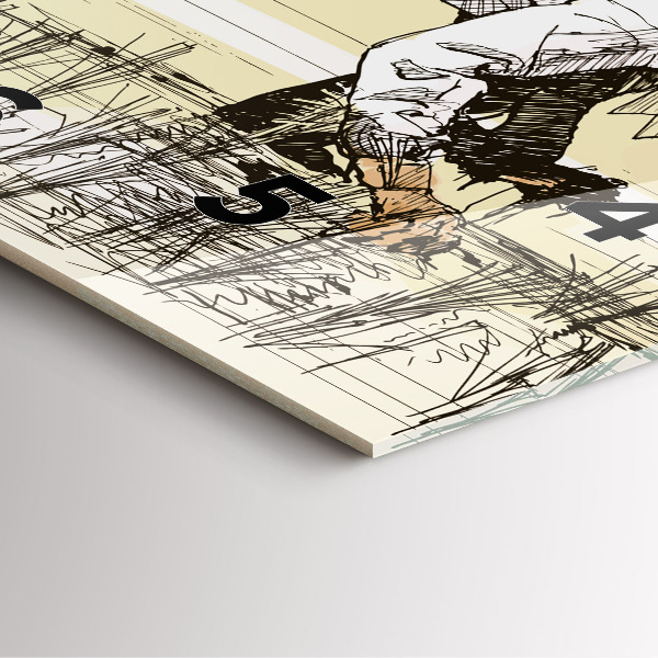 Horloge murale carrée Femme cueillant du riz