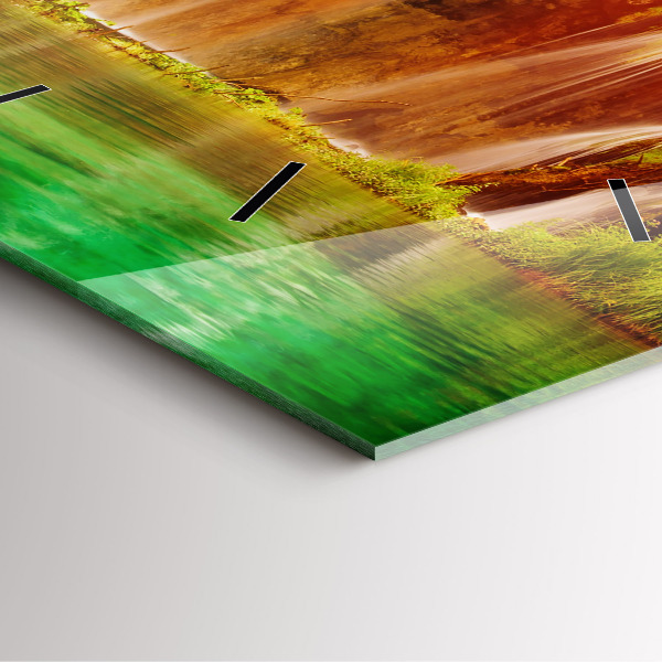 Pendule carrée en verre Vue de la cascade