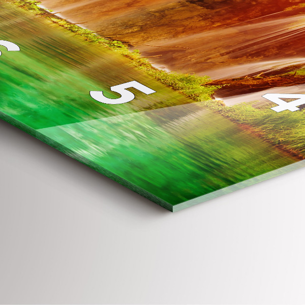 Pendule carrée en verre Vue de la cascade