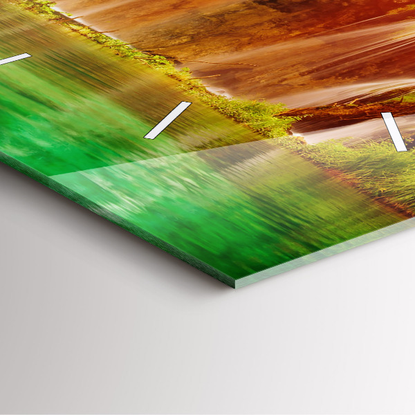 Pendule carrée en verre Vue de la cascade