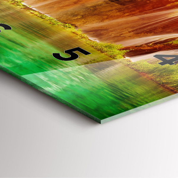 Pendule carrée en verre Vue de la cascade