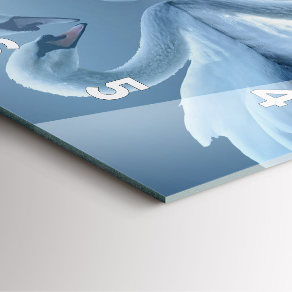 Horloge murale carrée Des cygnes dans le cœur