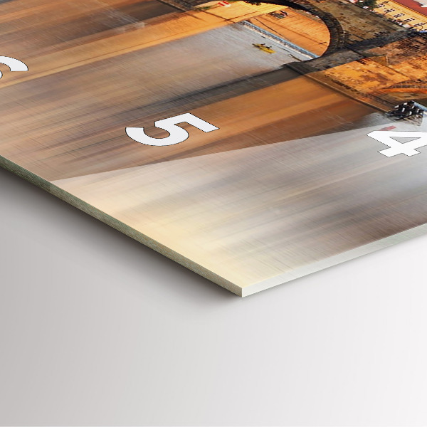 Pendule carrée en verre Panorama sur la rivière