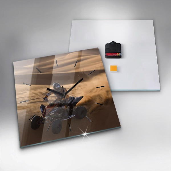 Horloge murale carrée Quad dans le désert