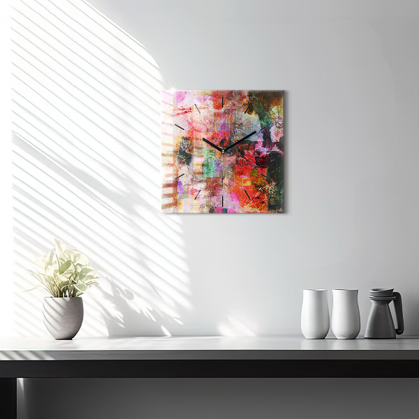 Horloge murale carrée Composition abstraite