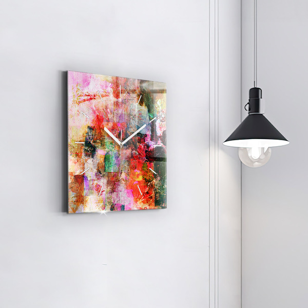 Horloge murale carrée Composition abstraite