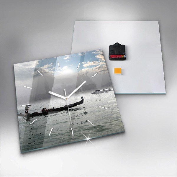 Horloge murale carrée Gondole à Venise