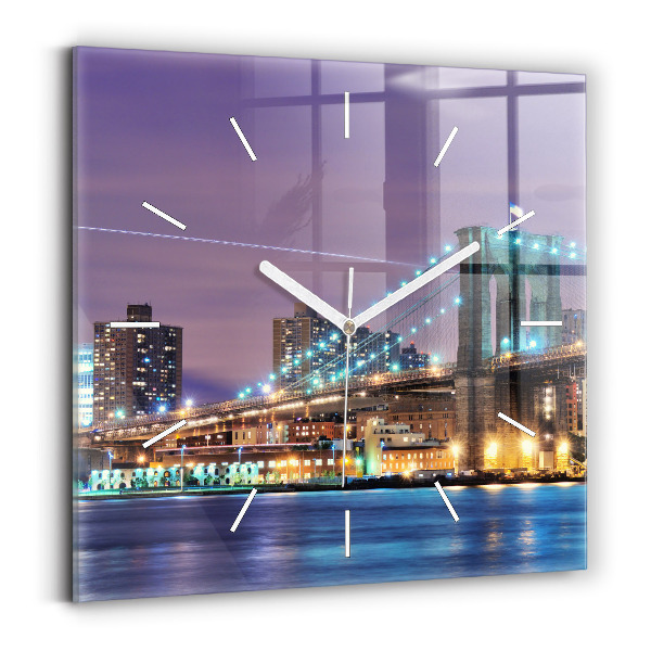 Horloge murale carrée Pont de Brooklyn et East River