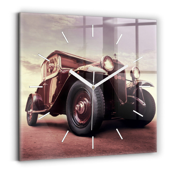 Horloge murale carrée Voiture ancienne