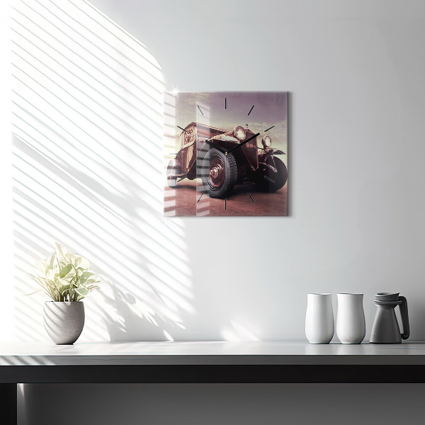 Horloge murale carrée Voiture ancienne