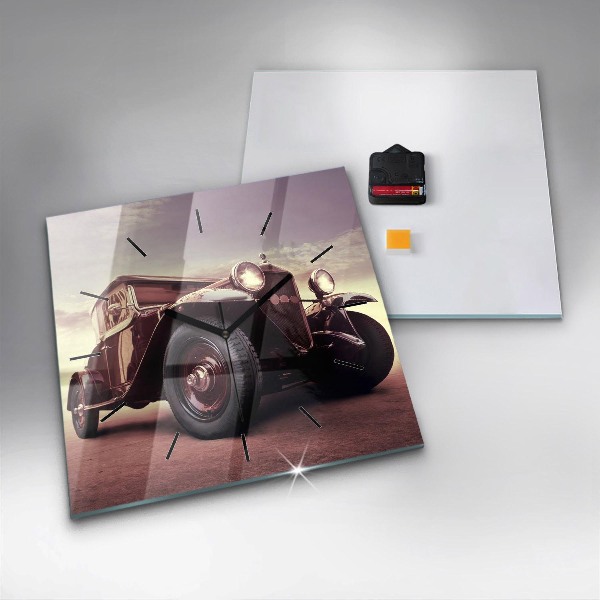 Horloge murale carrée Voiture ancienne