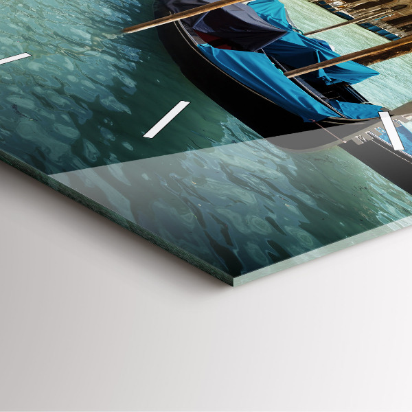 Horloge murale carrée Gondoles Venise Italie